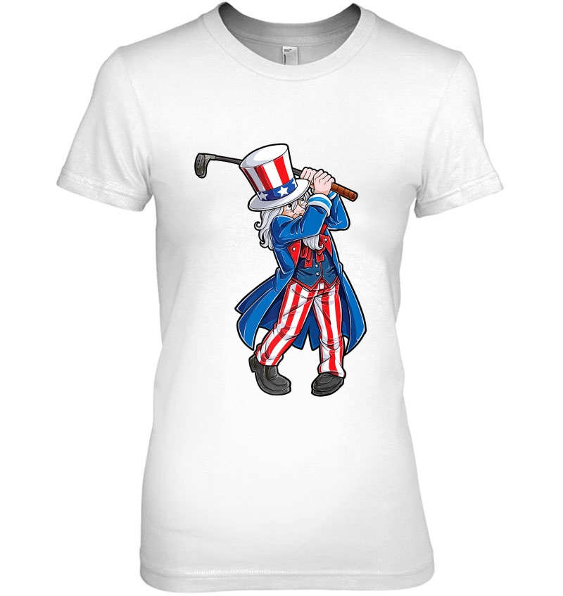 Uncle Sam Golfing Golf 4Th Of July Men Women Golfer Hoodie