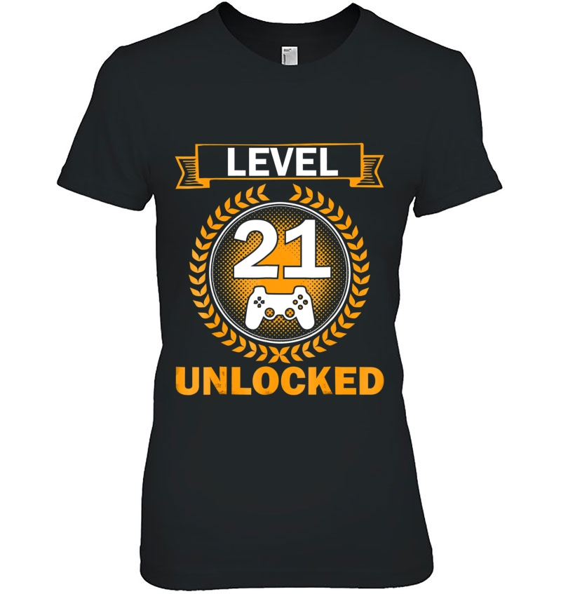 21St Birthday Shirt Level 21 Unlocked Gamer Gift Hoodie