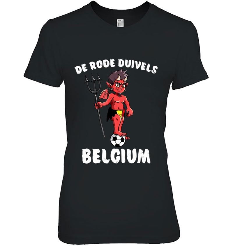 Belgium Soccer Red Devils De Rode Duivels Football Tee Shirt Ladies Tee