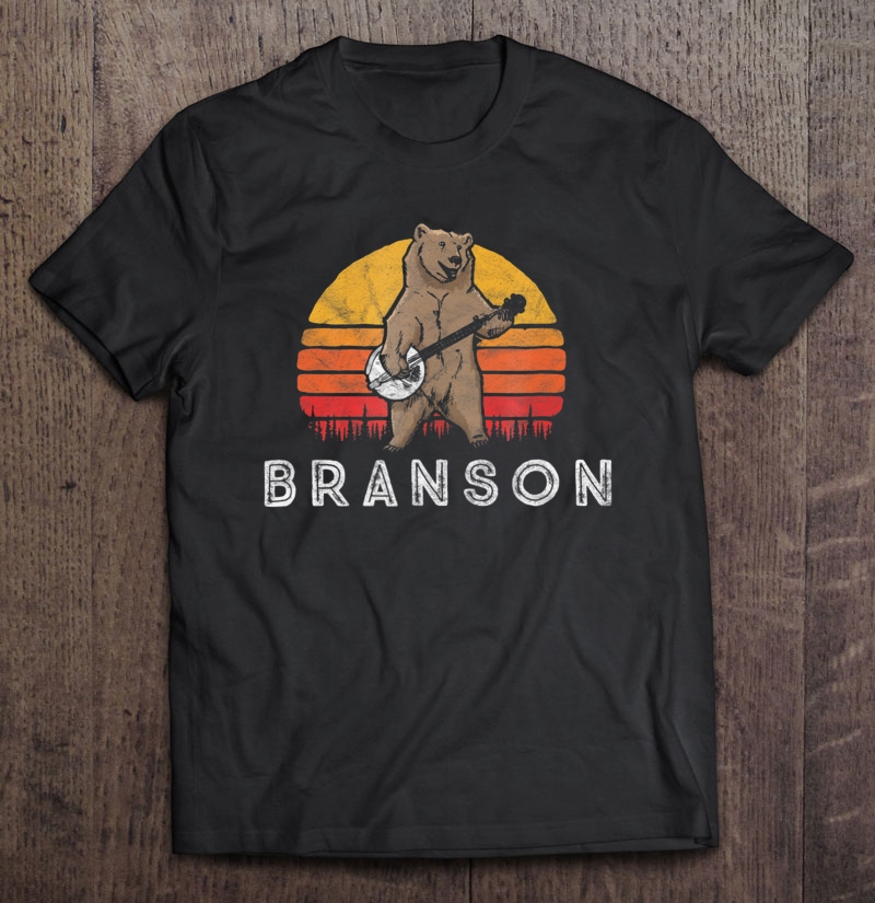 Branson Missouri Bluegrass Banjo Bear Funny Retro Shirt