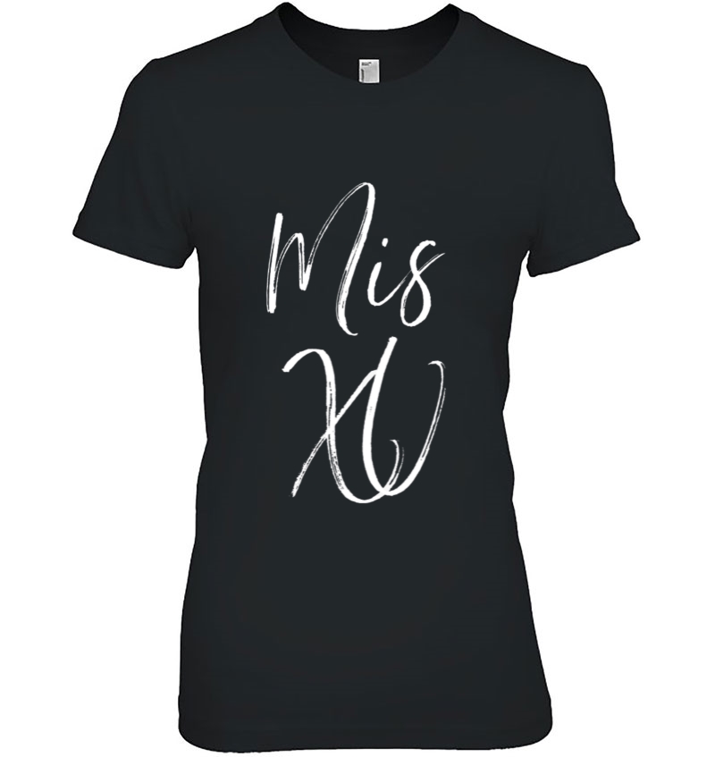 Camisa De Quinceanera Mis Quince 15Th Xv Fancy Script Text Ladies Tee