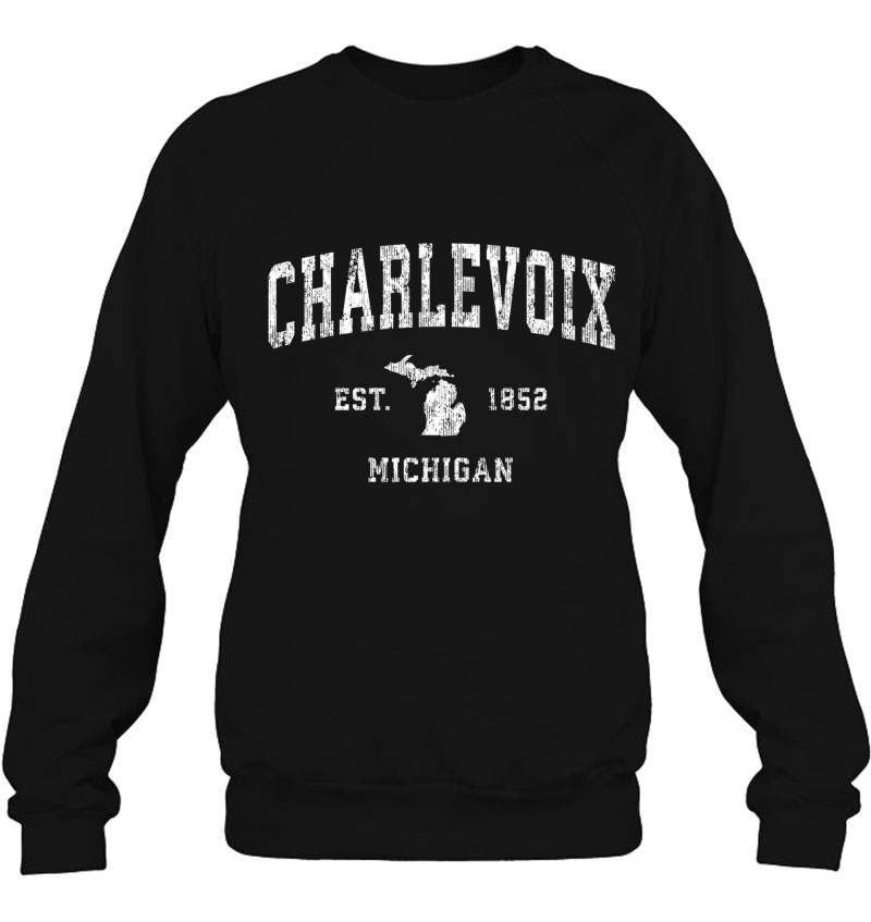 Charlevoix Michigan Mi Vintage Athletic Sports Design Sweatshirt