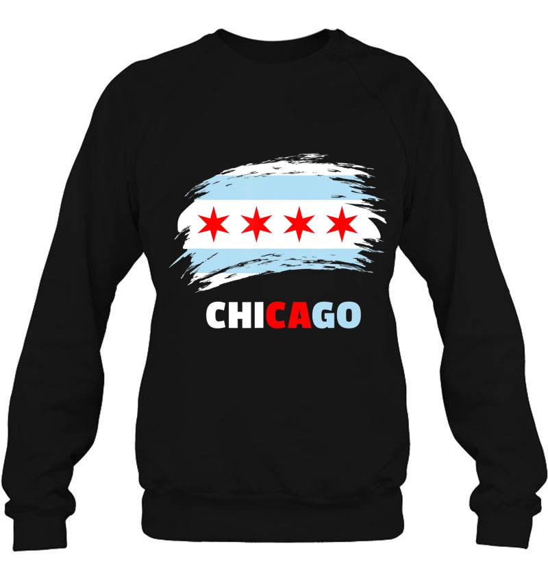 Chicago Flag Shirt Chicago Paint Streak Style Flag Sweatshirt
