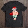 Christmas In July Hawaiian Santa Floatie Summer Gift Tee