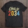 Class Of 2034 Retro Grow With Me Kindergarten Day Kids Gift Tee