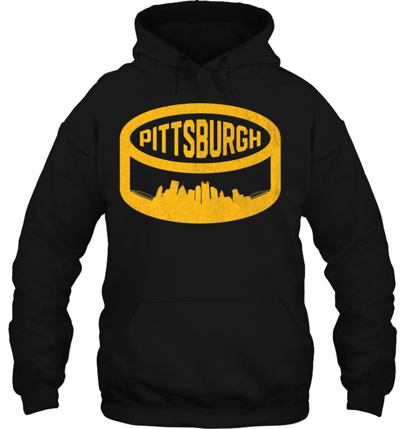 Cool Pittsburgh Hockey Puck City Skyline Premium Mugs