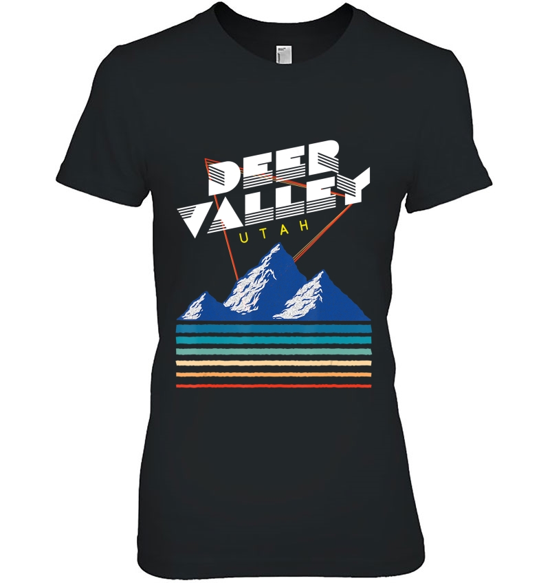 Deer Valley, Utah - Usa Ski Resort 1980S Retro Ladies Tee