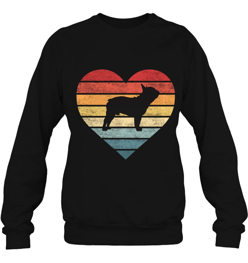 Frenchie Lover Owner Gifts Retro Sunset Dog Silhouette Mom Pullover Sweatshirt