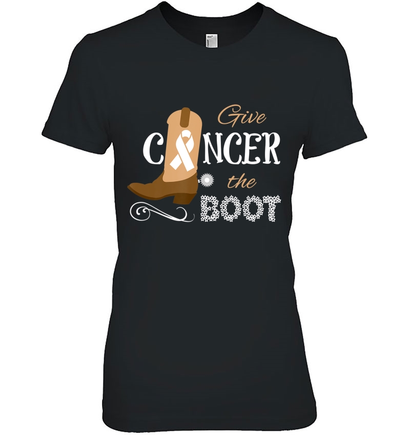 Give Cancer The Boot Kick Ribbon Pun Hoodie