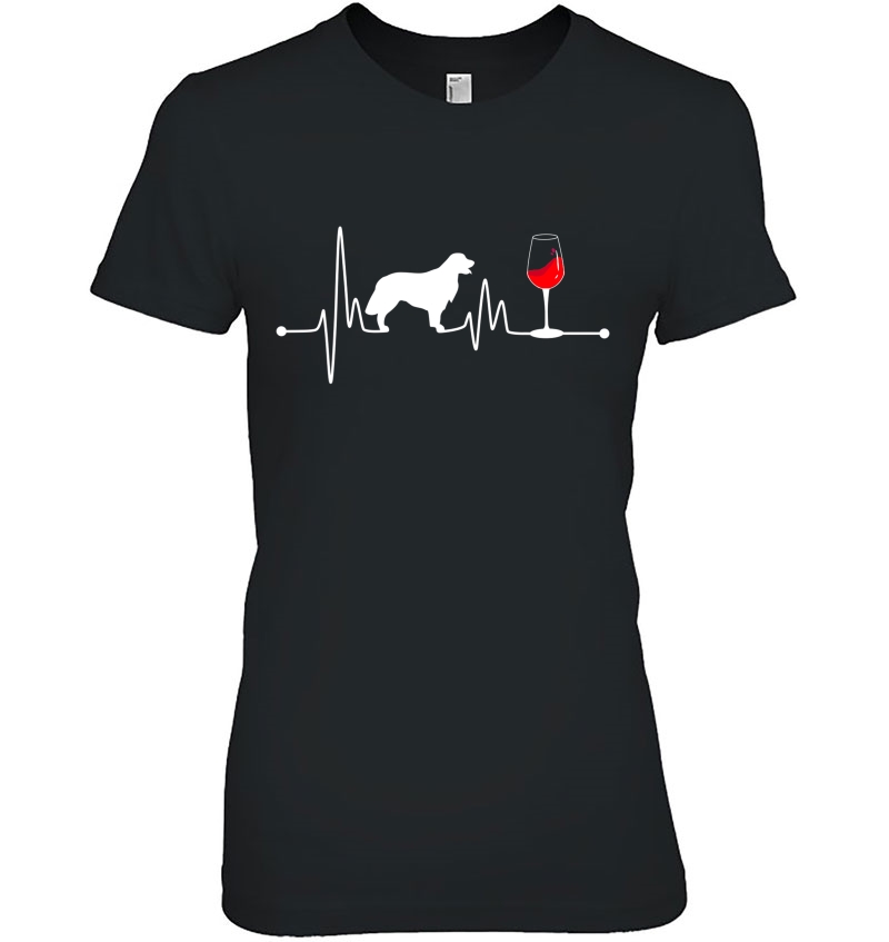 Golden Retriever Heartbea Ekg Wine Lover Large Dog Ladies Tee