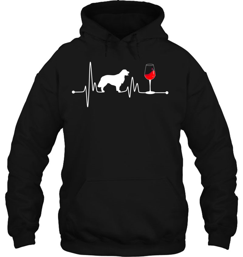Golden Retriever Heartbea Ekg Wine Lover Large Dog Hoodie