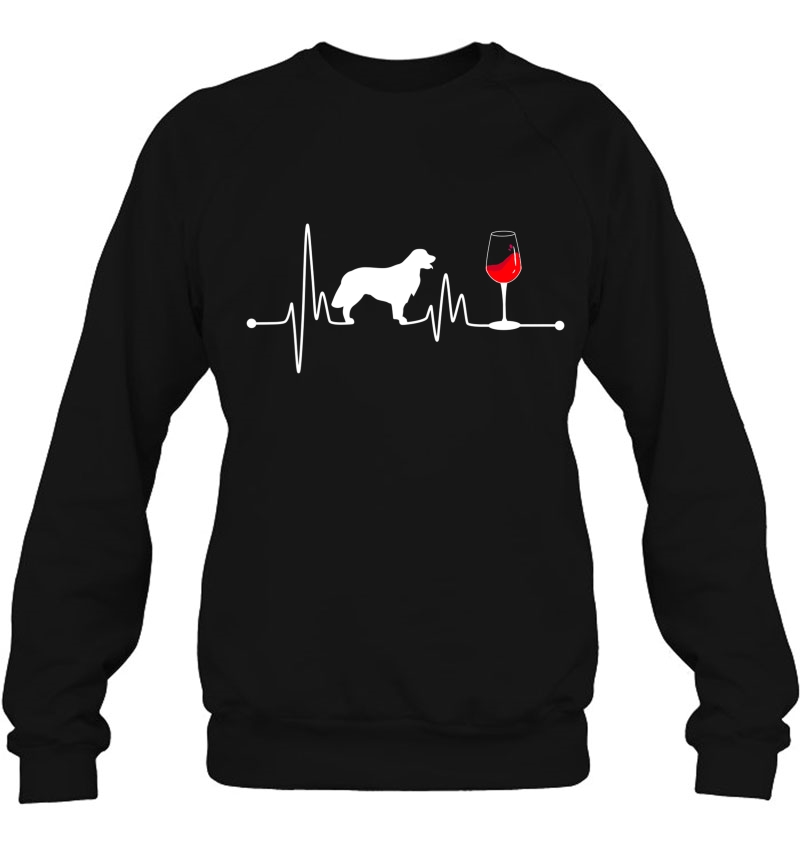 Golden Retriever Heartbea Ekg Wine Lover Large Dog Sweatshirt