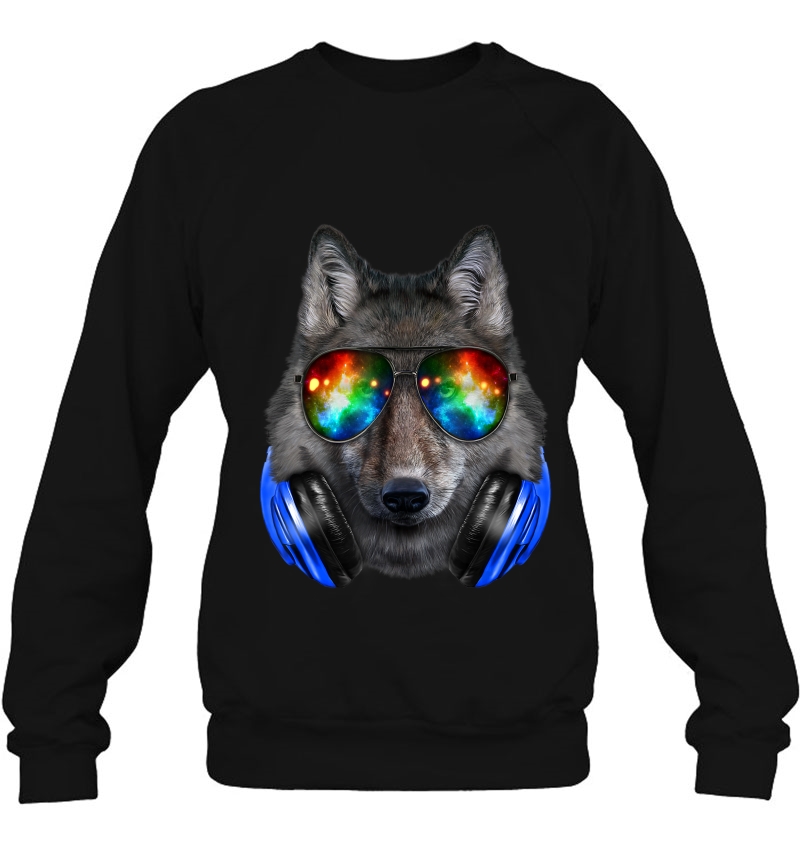 Grey Wolf As Dj In Galaxy Sunglass, Headphone - Mugs