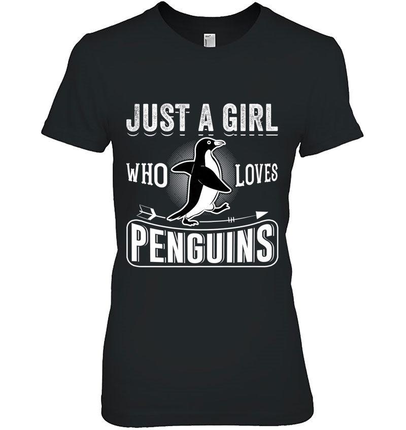 Just A Girl Who Loves Penguins Funny Penguin Gift Premium Hoodie