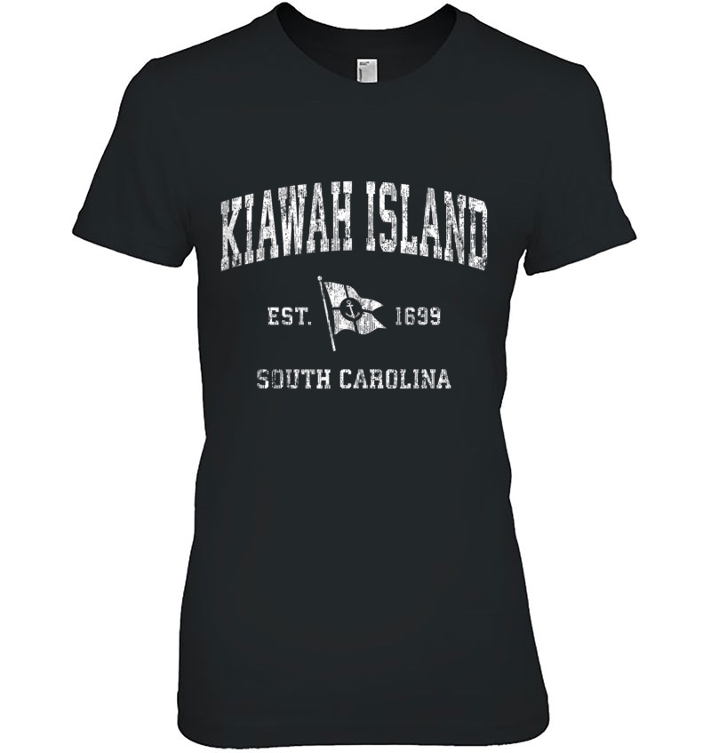 Kiawah Island Sc Vintage Nautical Boat Anchor Flag Sports Tank Top Hoodie