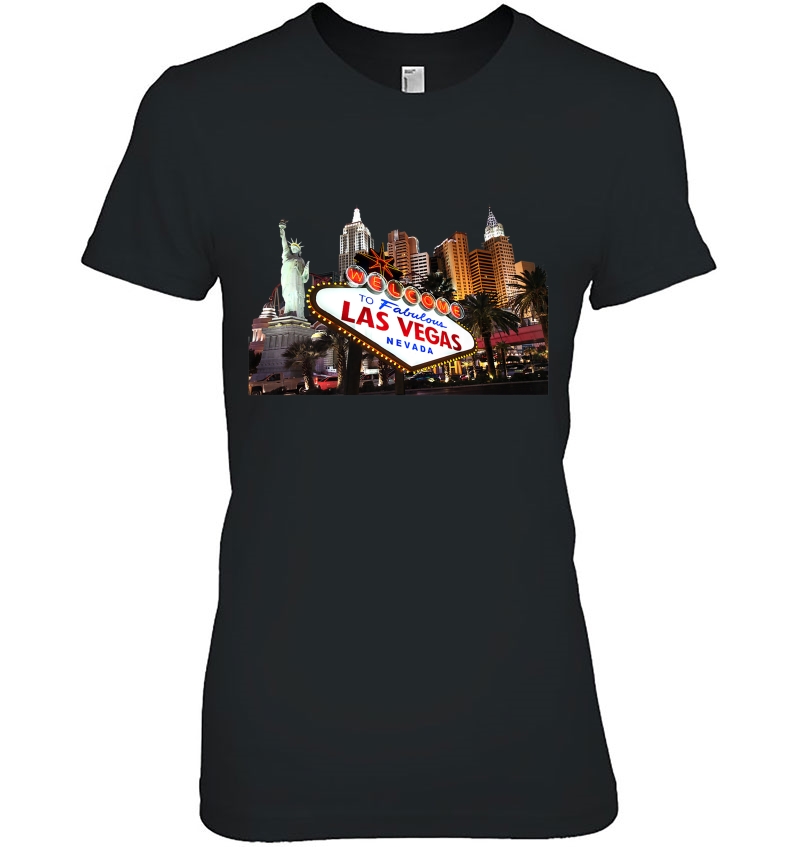 Las Vegas Famous Sign Strip Building Skyline Souvenir Gift Premium Hoodie