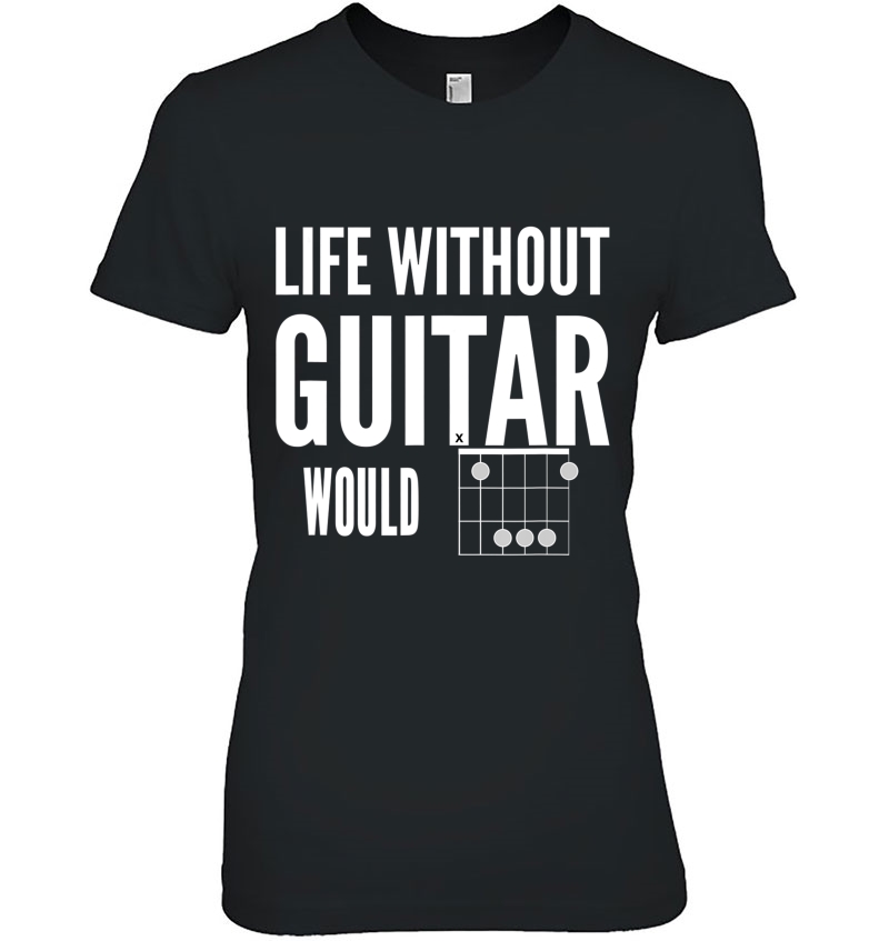 Life Without Guitar Would B Flat (Bb) Music Pun White Design Hoodie