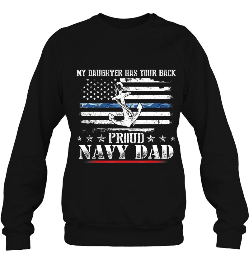 Mens My Daughter Has Your Back Proud Navy Dad Mugs