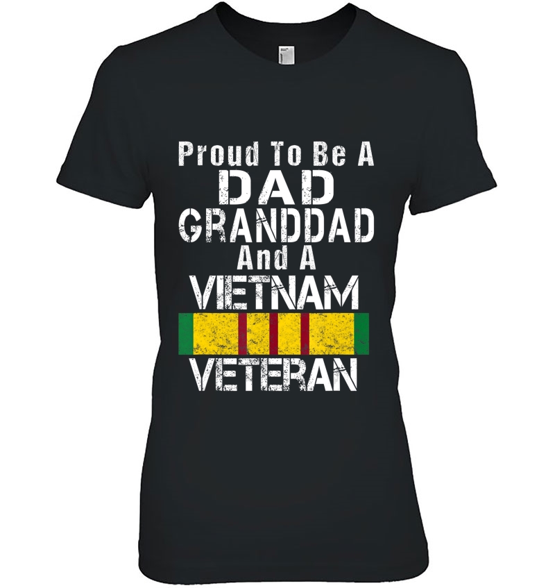 Mens Proud Dad Granddad Vietnam Veteran Shirt Vintage Vet Tee Hoodie