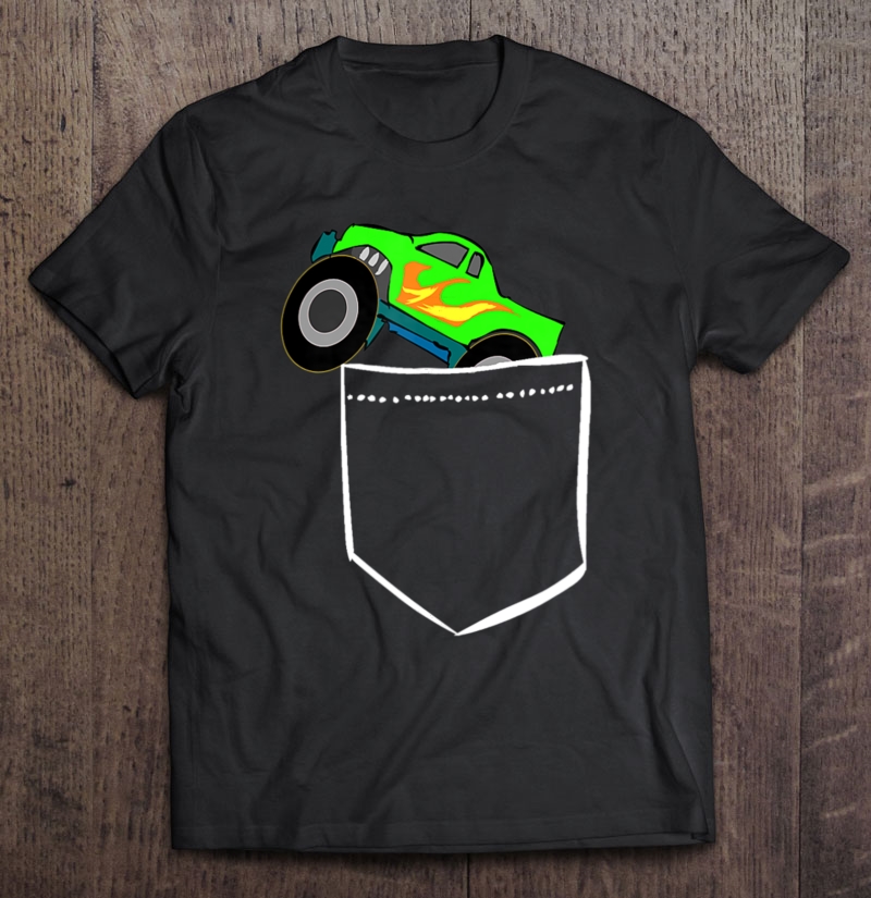 Monsters Truck Pocket Racing Big Cars S Gifts Shirt