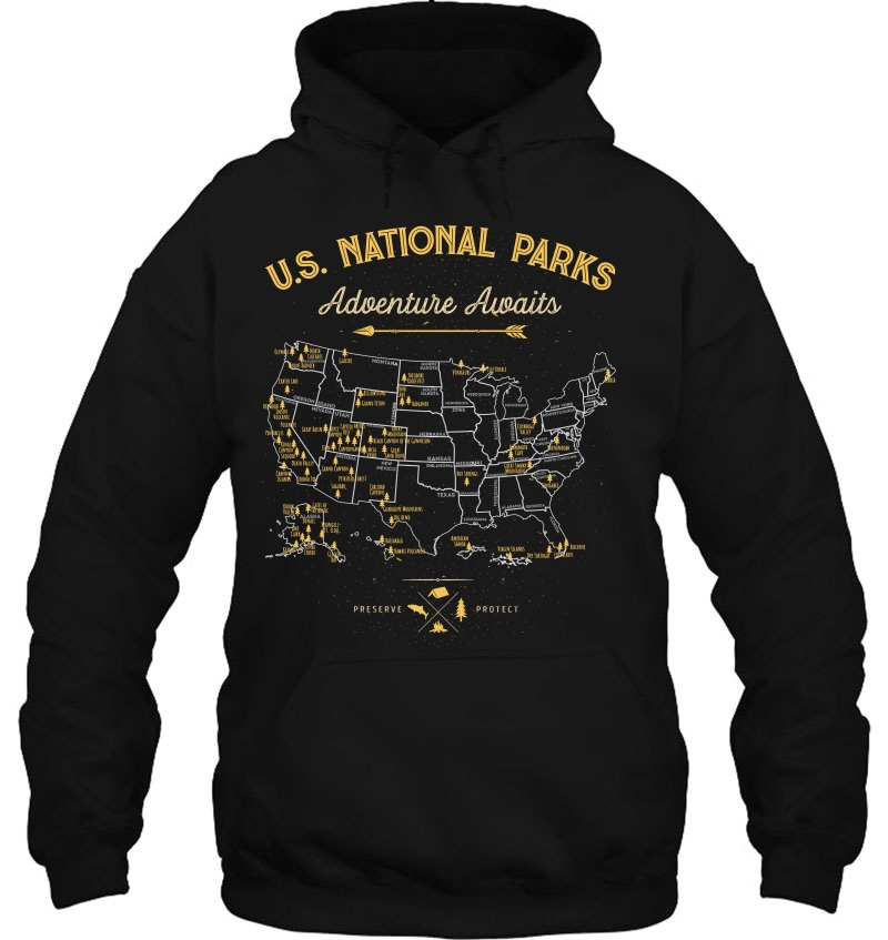 National Parks Map Camping Tshirt Women Men Hiking Mugs