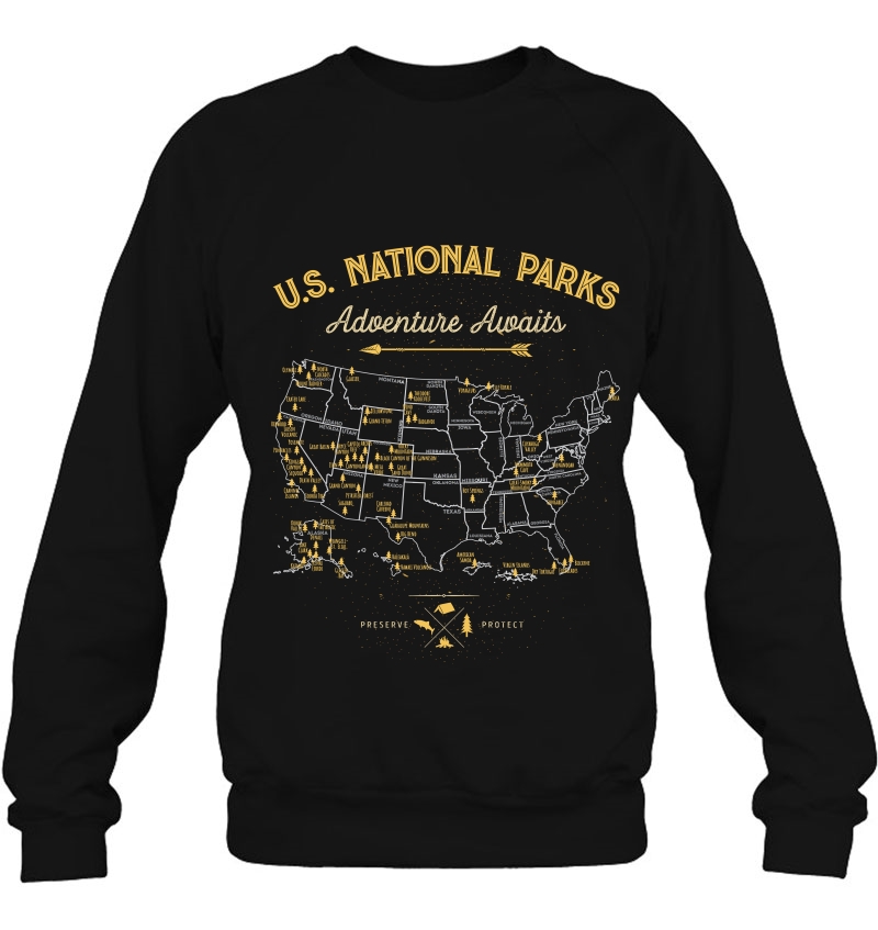 National Parks Map Camping Tshirt Women Men Hiking Mugs