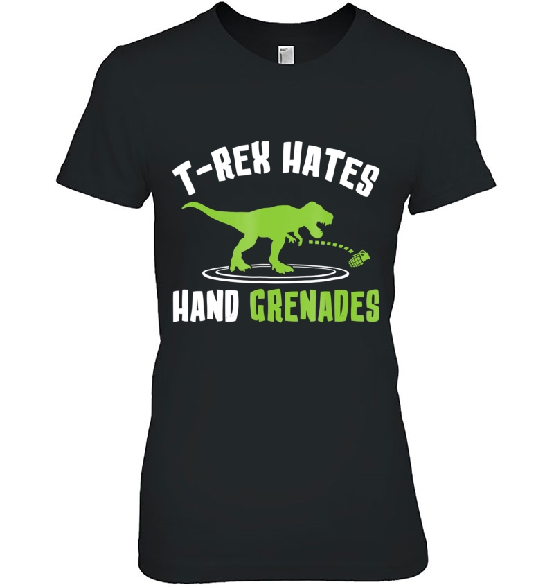 T-Rex Hates Hand Grenades Military 21536 Ladies Tee