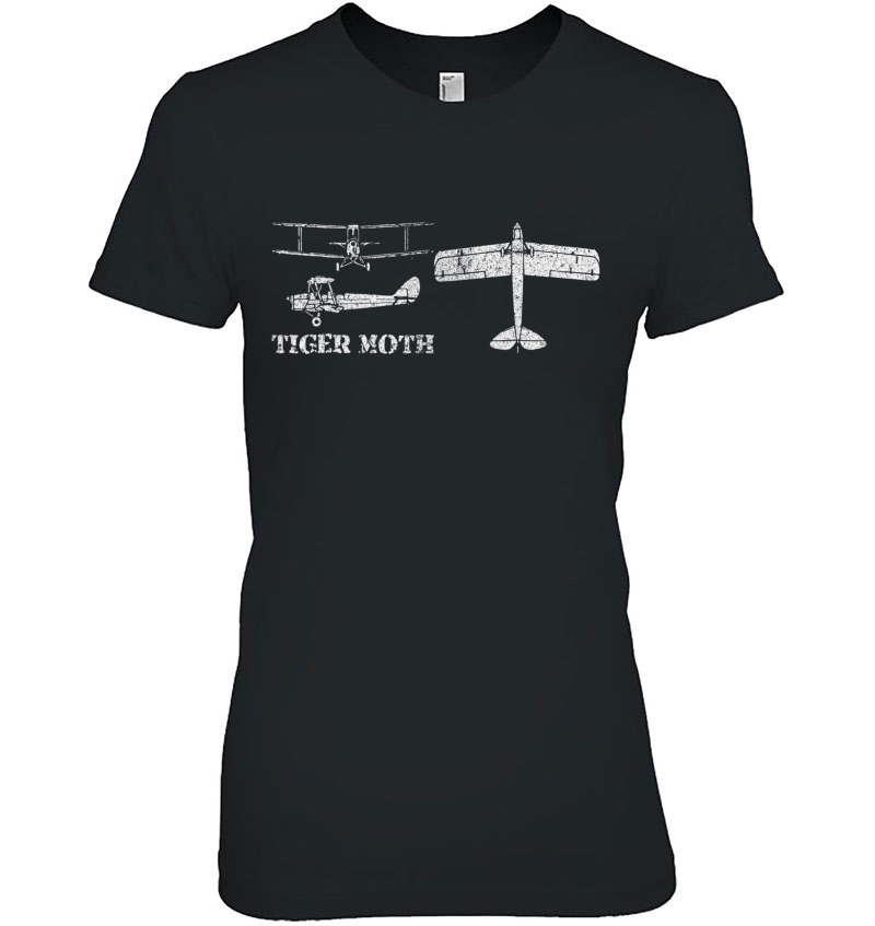 Tiger Moth Biplane Wwii Trainer Plane Tshirt Gift Ladies Tee