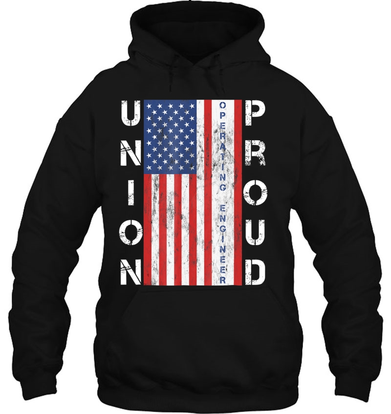 Union Proud American Flag Operating Engineer Shirt Mugs