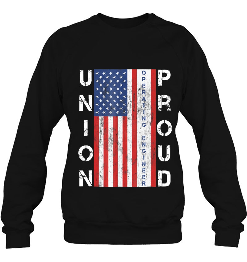 Union Proud American Flag Operating Engineer Shirt Mugs