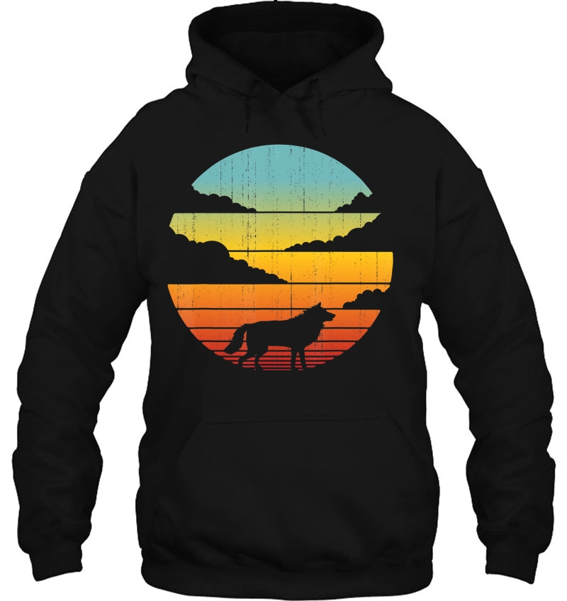 Wolf Retro Vintage Style 60S 70S Men Women Gift Animal Lover Hoodie