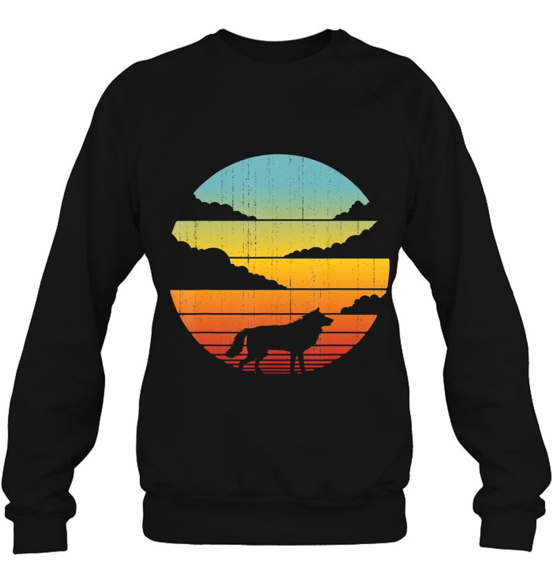 Wolf Retro Vintage Style 60S 70S Men Women Gift Animal Lover Sweatshirt
