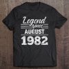 Womens 37Th Birthday Gift Legend Since August 1982 V-Neck Tee