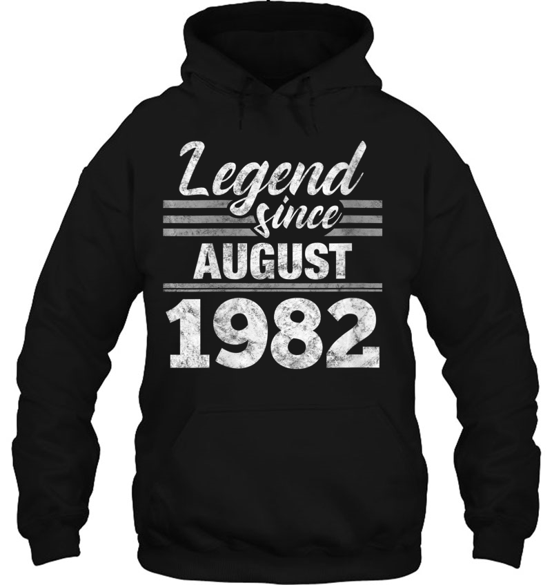 Womens 37Th Birthday Gift Legend Since August 1982 V-Neck Hoodie