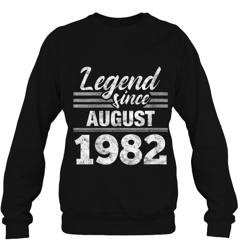 Womens 37Th Birthday Gift Legend Since August 1982 V-Neck Sweatshirt
