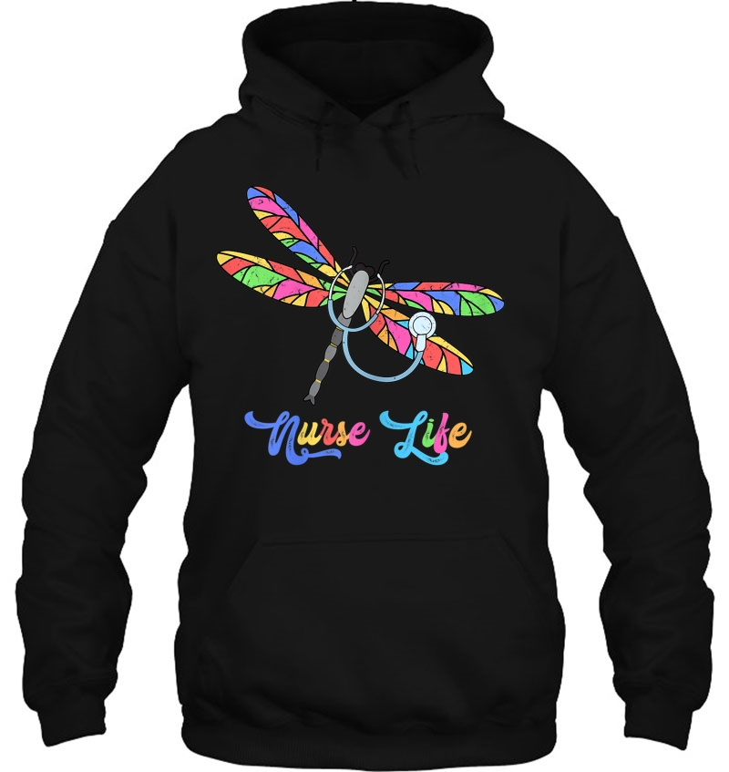 Womens Colorful Dragonfly Nurse Life Mugs