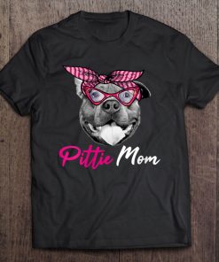 Womens Pittie Mom Cute Pitbull Womens Mama Gift For Pitbulls Lovers V-Neck Tee