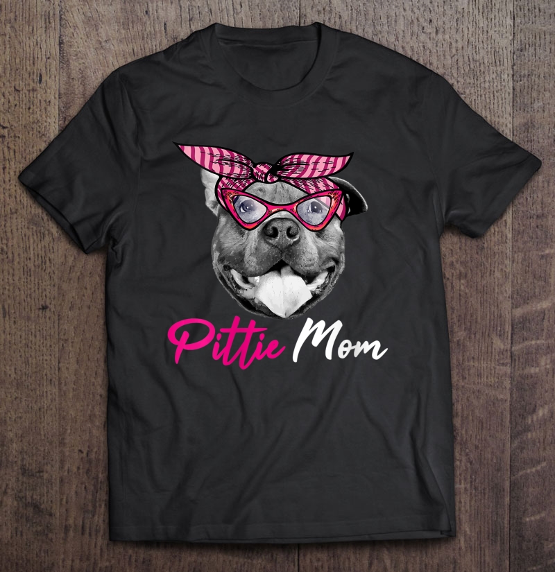 Womens Pittie Mom Cute Pitbull Womens Mama Gift For Pitbulls Lovers V-Neck Shirt