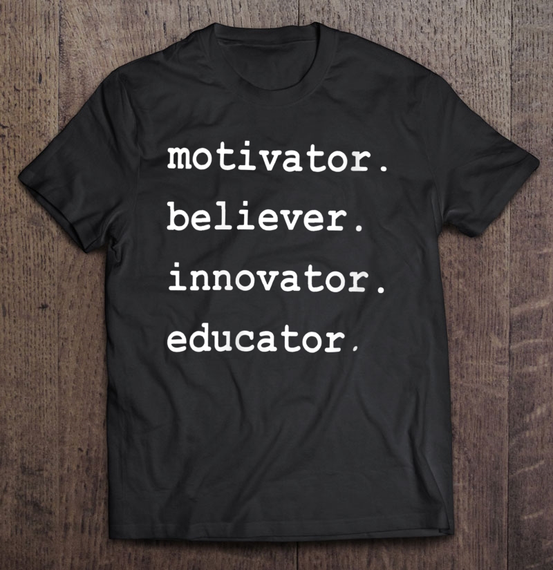 Womens Teacher Motivator Believer Innovator Educator V-Neck Shirt