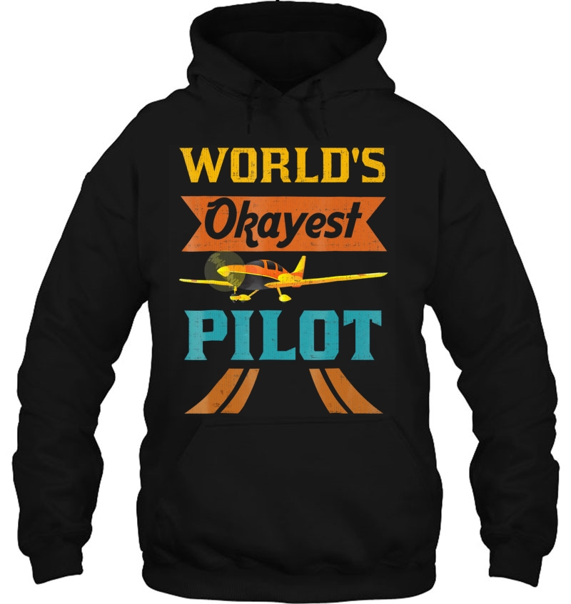 World's Okayest Pilot Funny Aviator Flying Airplane Tshirt Mugs