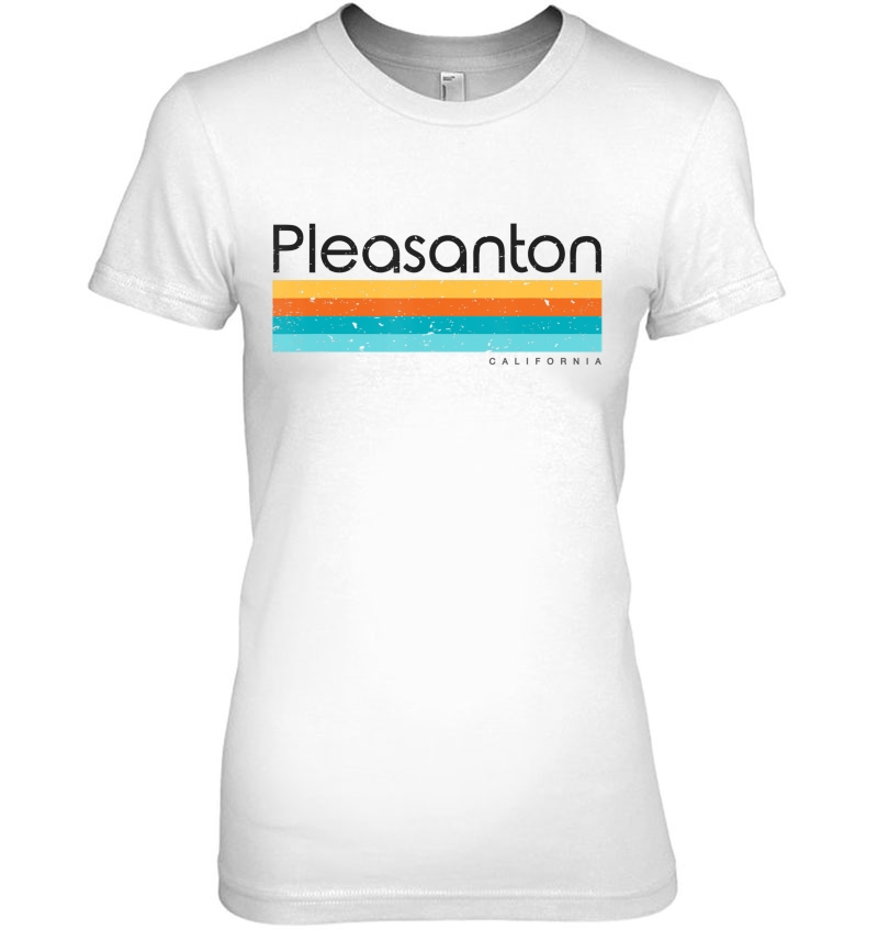 Vintage Pleasanton California Ca Retro Design Ladies Tee