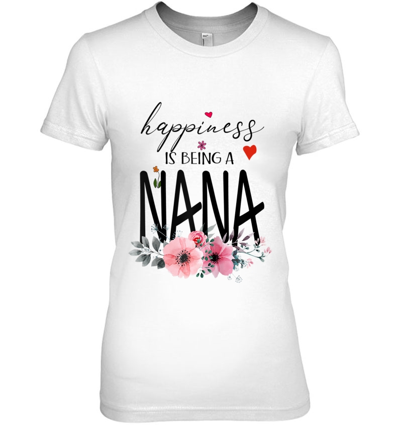 Woman Mom Happiness Is Being A Nana Flower Ar Raglan Baseball Tee Hoodie