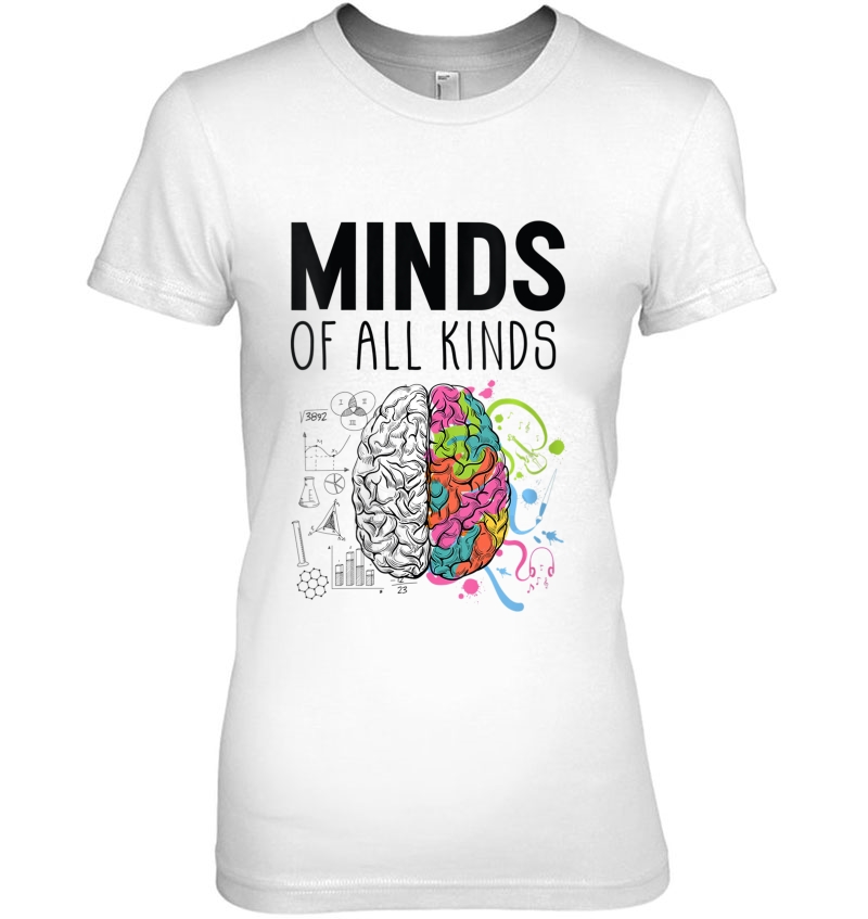 Womens Neurodiversity Brain V-Neck Ladies Tee