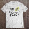 Womens Queen Of The Garden Sunflower Birdie Crown V-Neck Tee