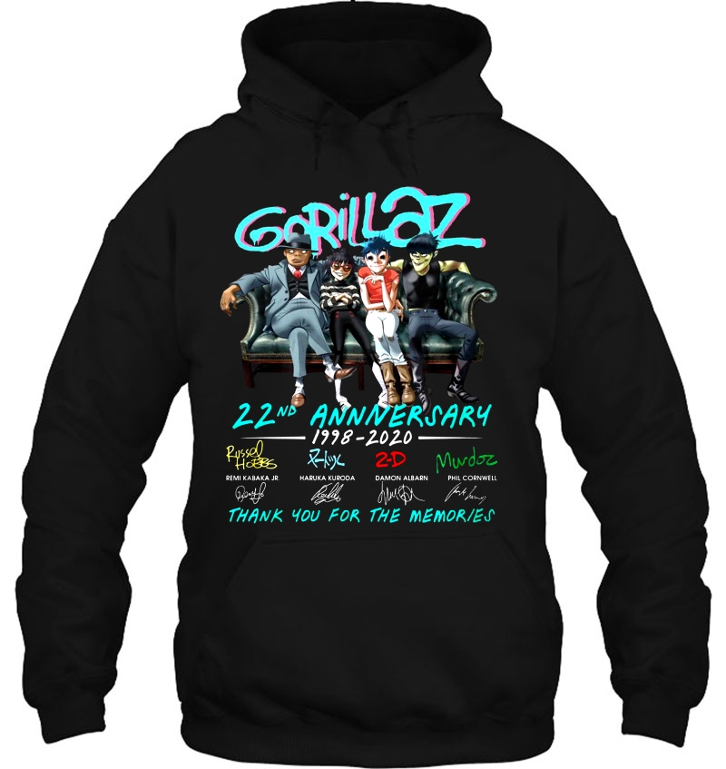 Gorillaz 22nd Anniversary Thank You For The Memories Hoodie