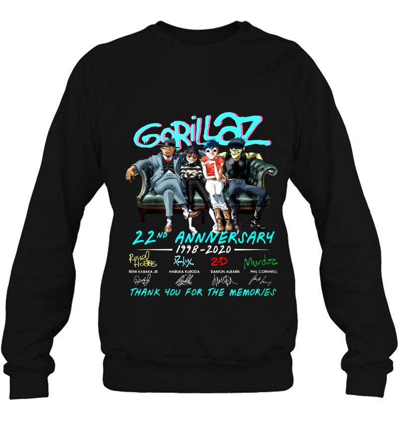 Gorillaz 22nd Anniversary Thank You For The Memories Sweatshirt