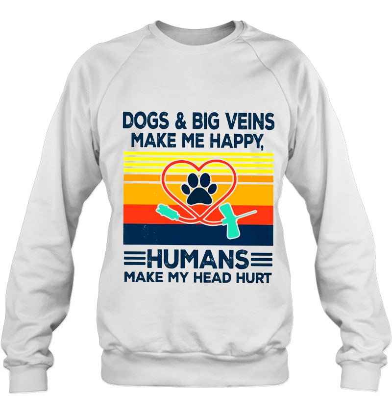 Dogs & Big Veins Make Me Happy Humans Mke My Head Hurt Nurse Vintage Version Mugs