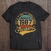 33Rd Birthday Gift Retro August 1987 33 Years Old 33Rd Bday Tee