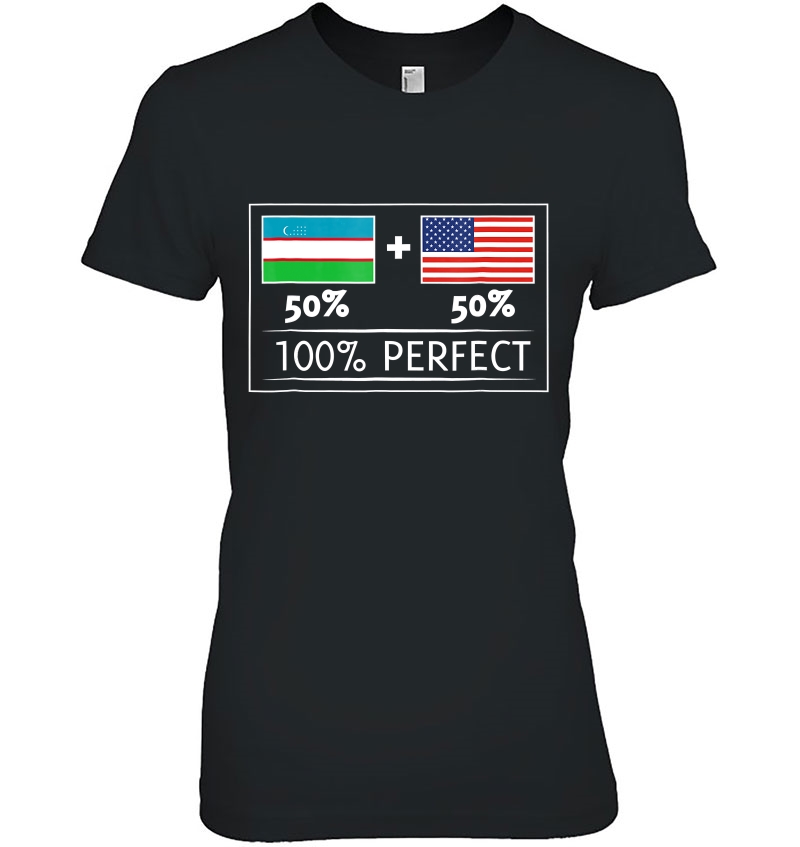 50 Uzbekistan 50 Usa Flags 100 Perfect Uzbekistani Tshirt Hoodie