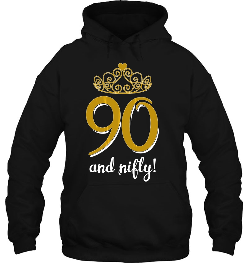 90 & Nifty With Tiara Birthday Gift Premium Shirt For Ladies Mugs